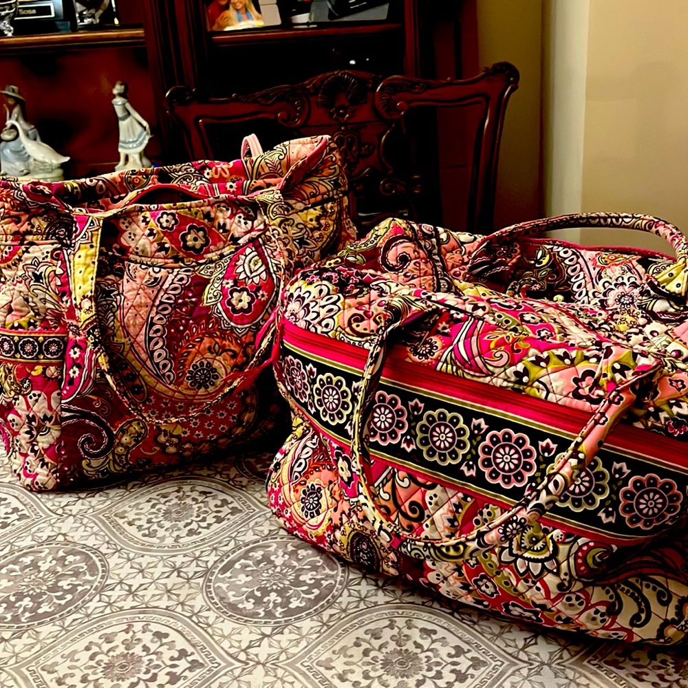 Vera Bradley set . Retired . Weekend bag and overnight tote!